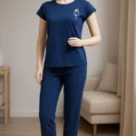 women wearing cotton night suit set for nightwear and home comfort