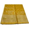 tissue banarasi silk saree yellow with gold zari border traditional indian saree