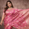 Dark Pink Dhoop Chaon Silk Saree with Rich Finish Traditional Handloom Saree