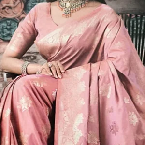 Light Pink Silk Dhoop Chaon Saree with Elegant Dual Tone Shine