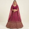Maroon Floral & Sequin Lehenga Set for Women | Designer Wedding & Festive Wear