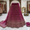 Maroon Floral & Sequin Lehenga Set for Women | Designer Wedding & Festive Wear