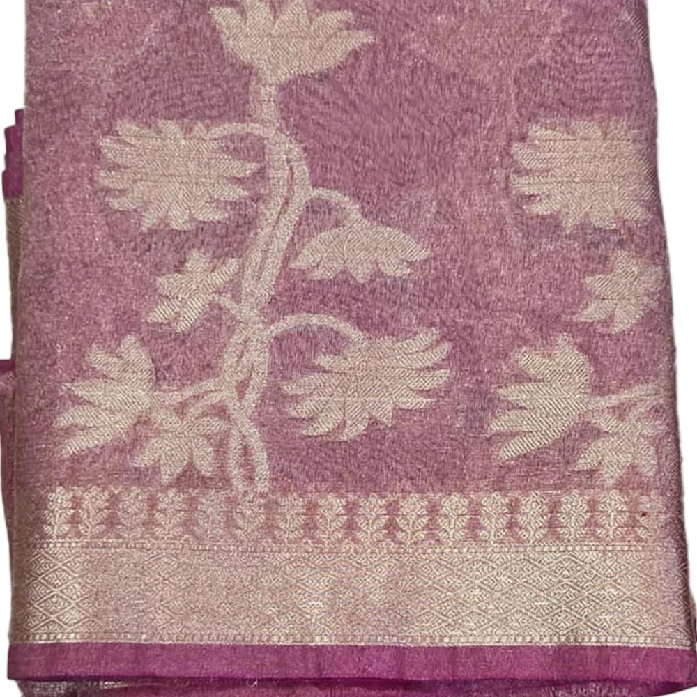 Onion Pink Banarasi Silk Tissue Saree
