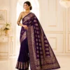 Purpel Colors Available Handloom Banarasi Silk Sarees with Gold Zari | Pushti24