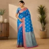 2 Colors Available Banarasi Silk Sarees with Gold Zari | Pushti24